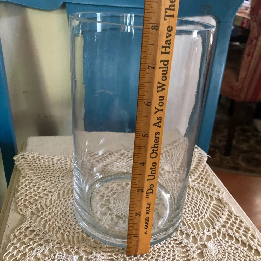 Glass Cylinder Vase 8” x 4-1/2”
